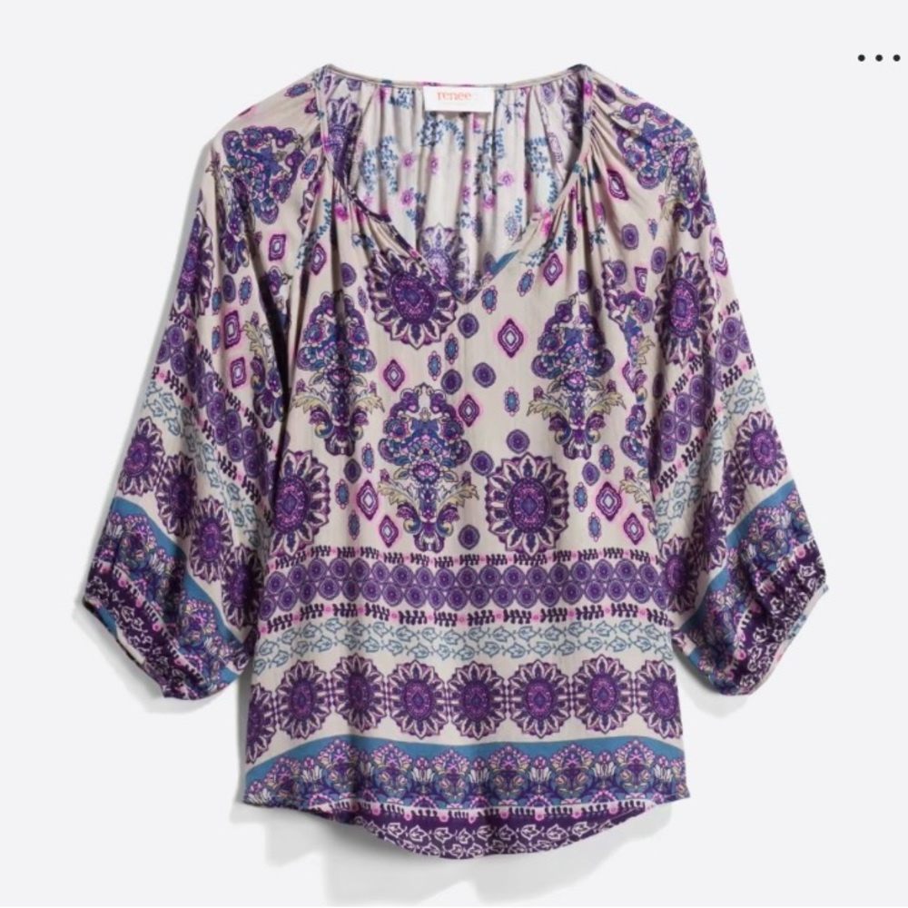 Renee C Mati Billow Sleeve Top